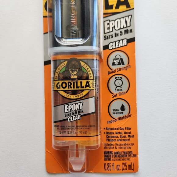Gorilla Glue Clear Epoxy 5 minutes .85 fl oz Clear Water Resistant Gap-filling - Picture 11 of 14